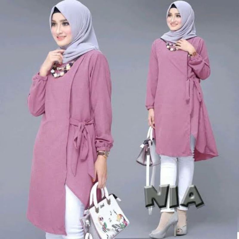 Jual Baju Atasan Muslim Wanita Tunik Nia Supernova Fashion Kekinian