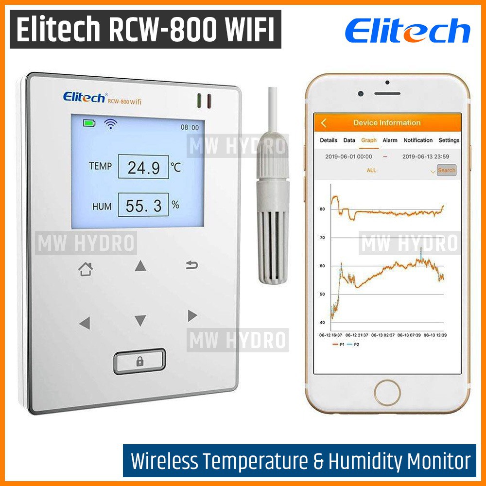 Jual Elitech RCW800 WIFI WIFI Temperature & Humidity Data Logger