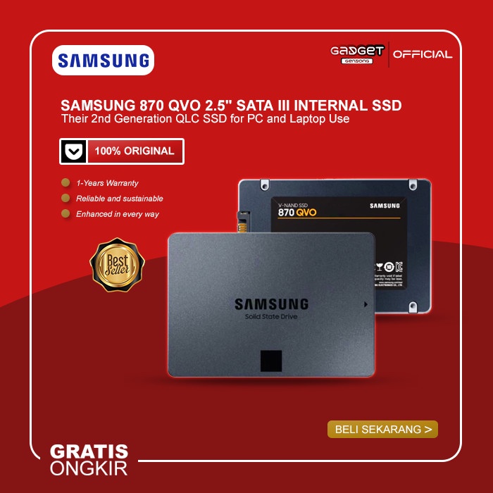 Jual Samsung 870 QVO SATA III 2.5" 1TB 2TB 4TB Internal SSD