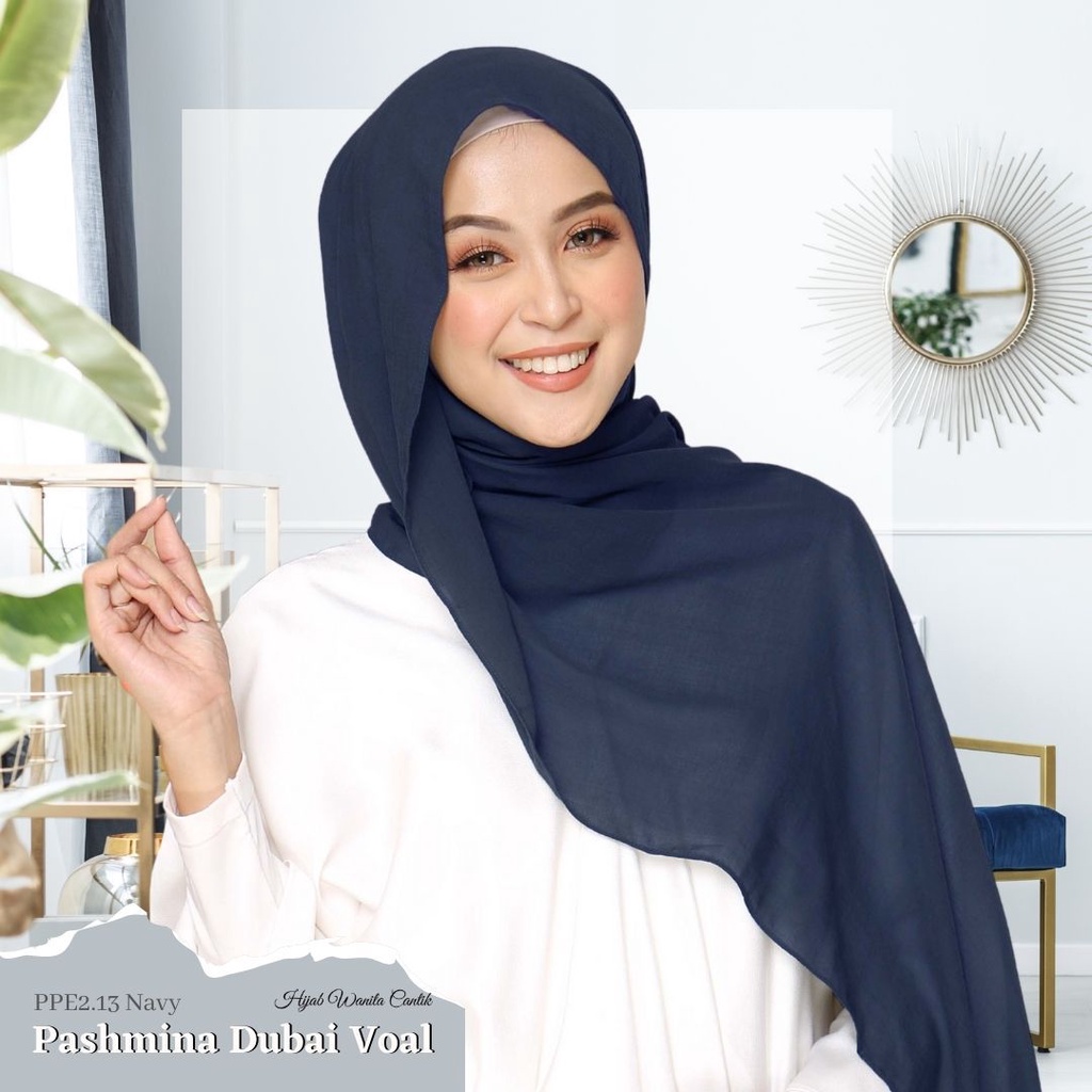 Jual Hijabwanitacantik Pashmina Dubai Voal PPE2.13 Navy Hijab