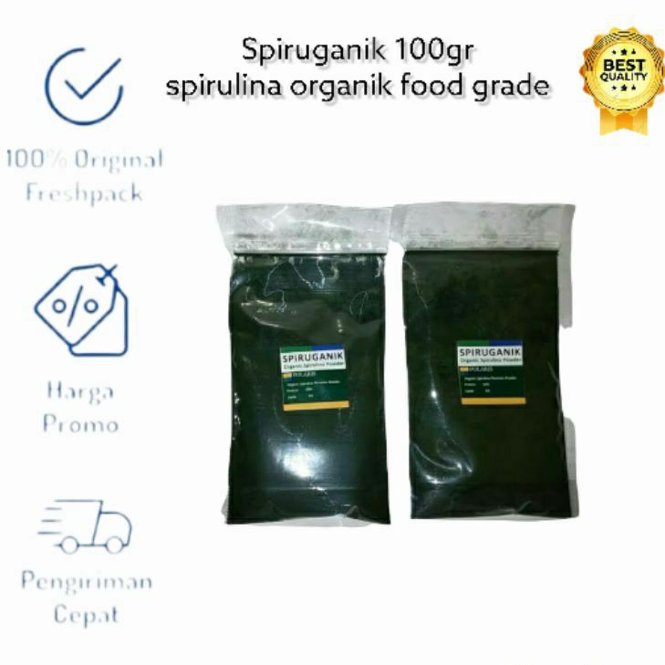 Jual SPIRUGANIK 100 GR SPIRULINA POWDER PAKAN IKAN KOI CUPANG GUPPY Shopee Indonesia
