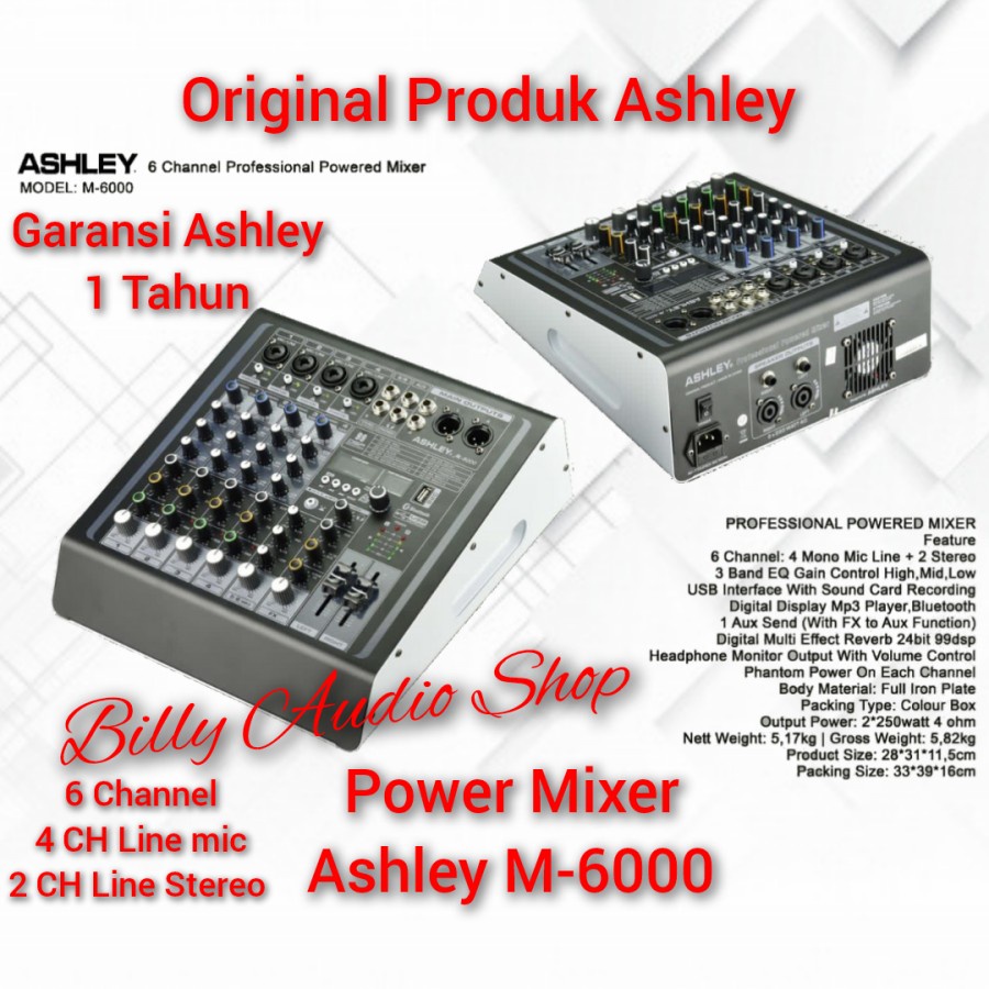Jual POWER MIXER ASHLEY M6000 / M 6000 ORIGINAL PRODUK ASHLEY Shopee
