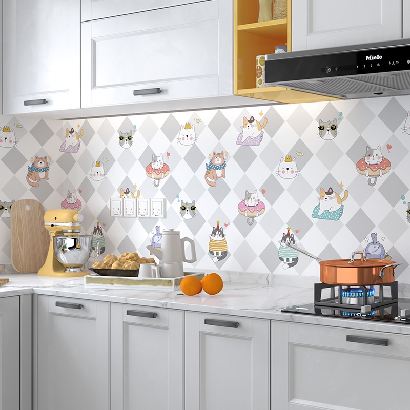 Jual stiker dapur anti minyak anti api wallpaper motif macam macam