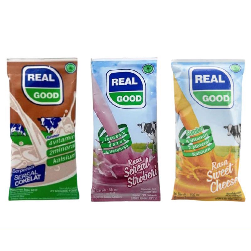 Jual Susu UHT Realgood / Real Good Mini Netto 50ml (SATUAN) Shopee