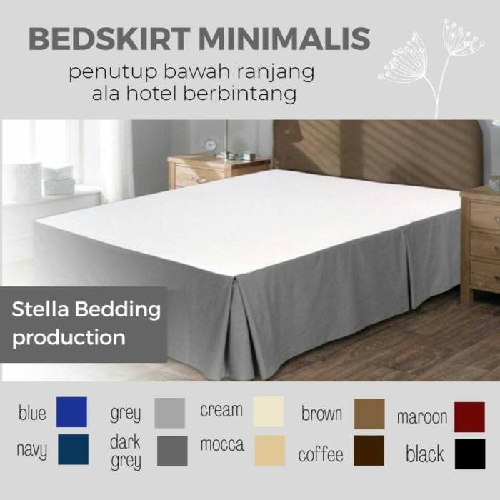 Jual BED SKIRT POLOS KATUN MINIMALIS ALA HOTEL PENUTUP KAKI RANJANG