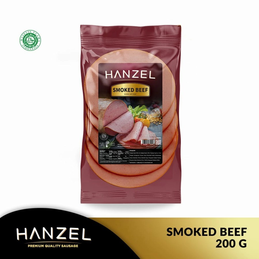Jual SMOKED BEEF HANZEL 200GR SMOKE DAGING ASAP SAPI ISI 12PCS HALAL