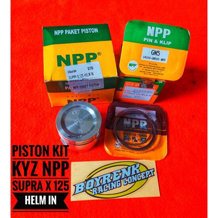 Jual PISTON KIT SET SUPRA X 125 HELM IN (KYZ)OVZ STD SD 100 NPP BOYRENK RACING Shopee Indonesia
