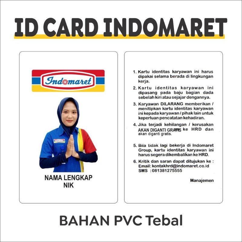 Jual ID CARD INDOMARET / ALFAMART / ID CARD BUMN / ID CARD KARYAWAN PCV