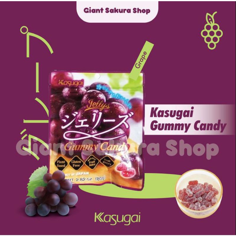 Jual Kasugai Grape Gummy Candy / permen impor / permen Jepang / permen