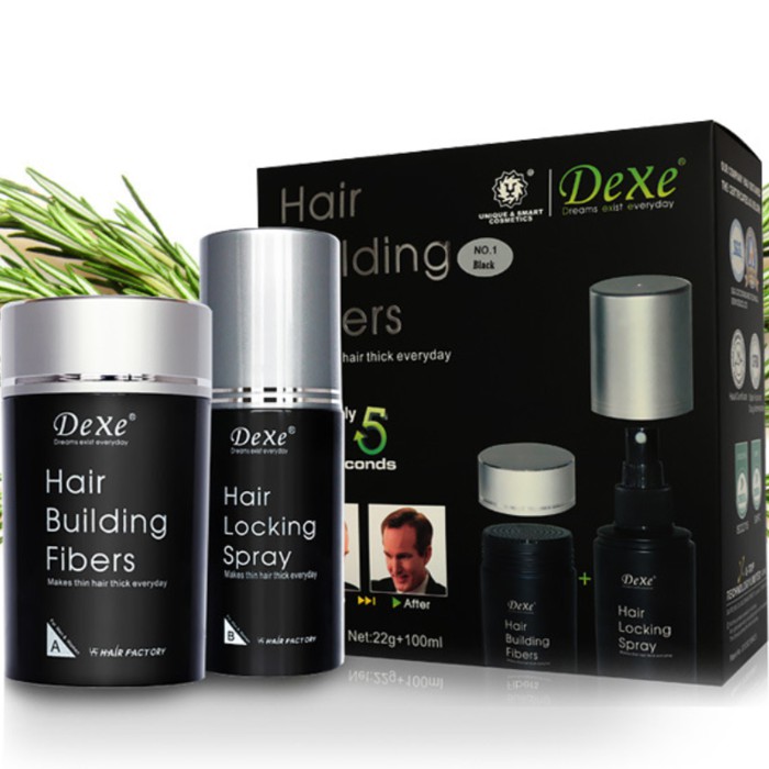 Jual Jual 1 Dexe Building Fibers 22Gr +1 Dexe Hair Locking Spray 100Ml