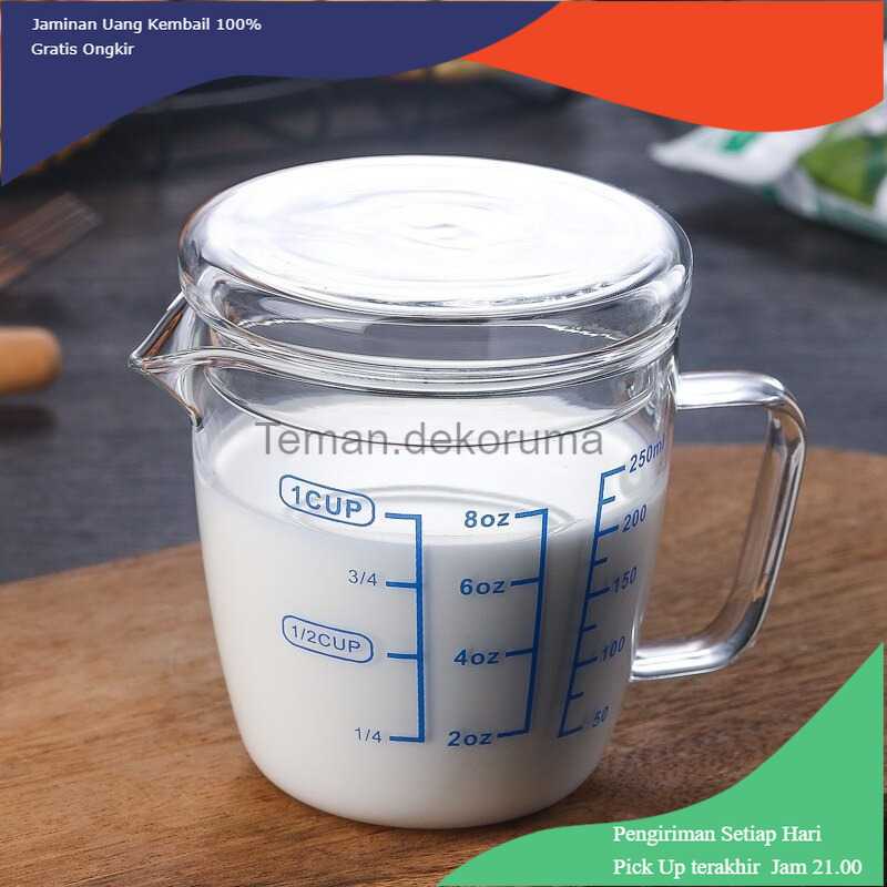 Jual TDDA1 DROHOEY Gelas Teko Milk Jug Latte Art Borosilicate Flat Lid