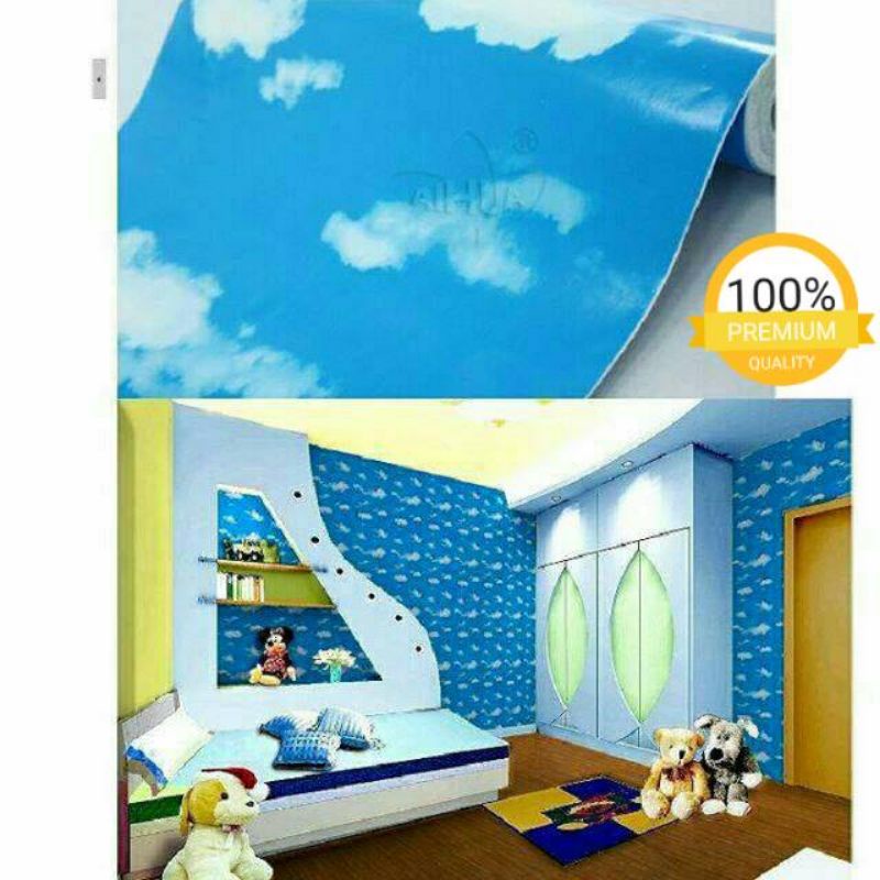 Jual Wallpaper Dinding Motif Awan Sticker Dinding Shopee Indonesia