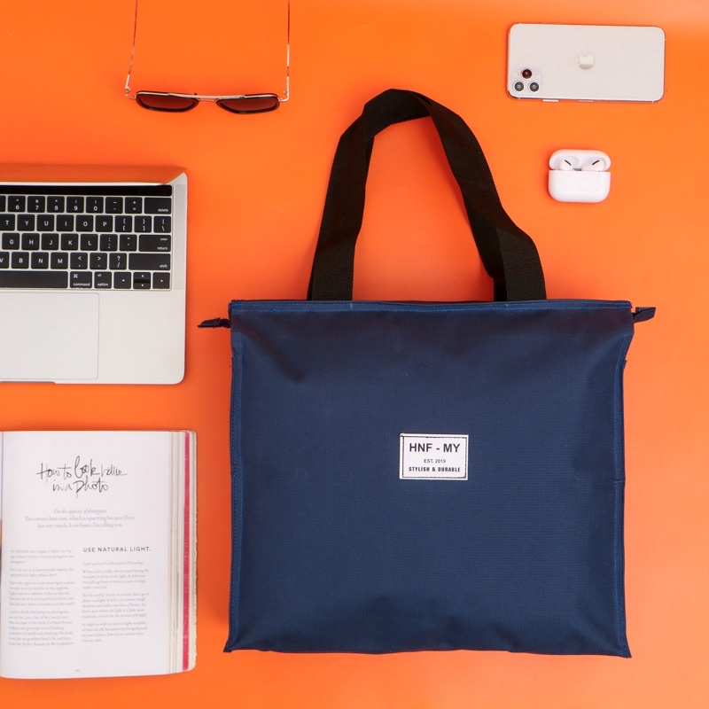 Jual tote bag / tas besar muat laptop kecil dan belanjaan (baca