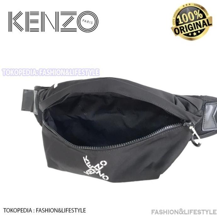 Jual Kenzo Belt Bag Logo Cross Black Logo White Original Kenzo Shopee