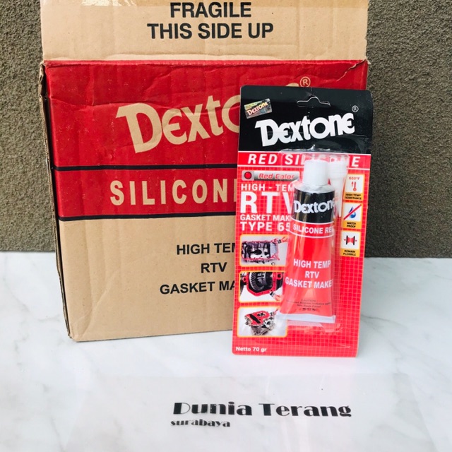 Jual Lem Silicone Red DEXTONE 70 gram Merah Lem Paking High Temp RTV