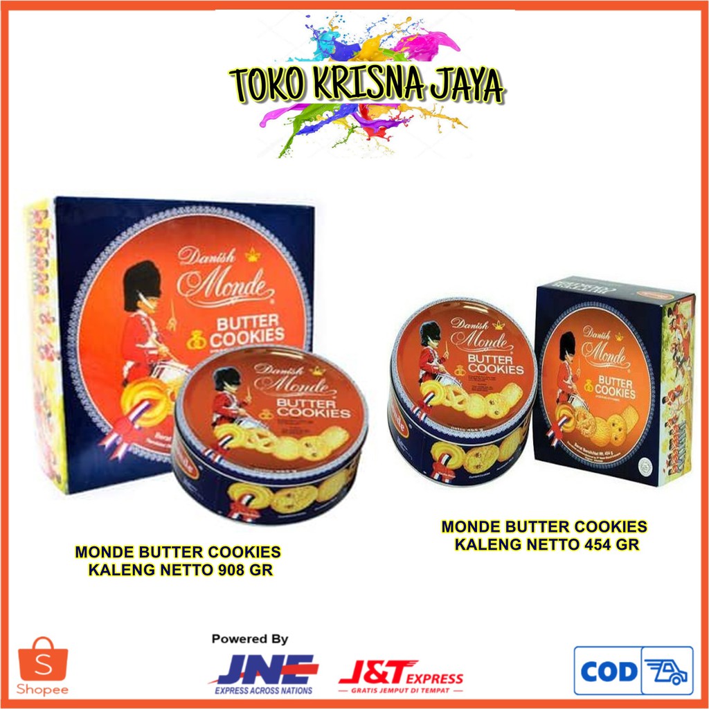 Jual MONDE BUTTER COOKIES BISKUIT KEMASAN KALENG NETTO 454GR 908 GR