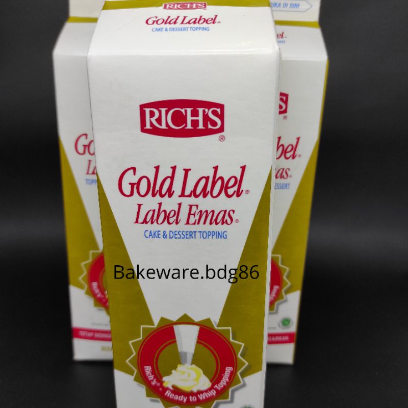Jual WHIPPING CREAM RICH GOLD LABEL 907 GRAM / WHIP CREAM CAIR Shopee