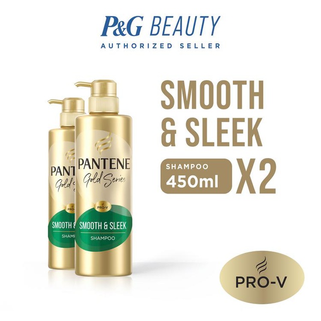 Jual Pantene Gold Series Smooth Sleek Shampoo 2 x 450 mL Shopee Indonesia