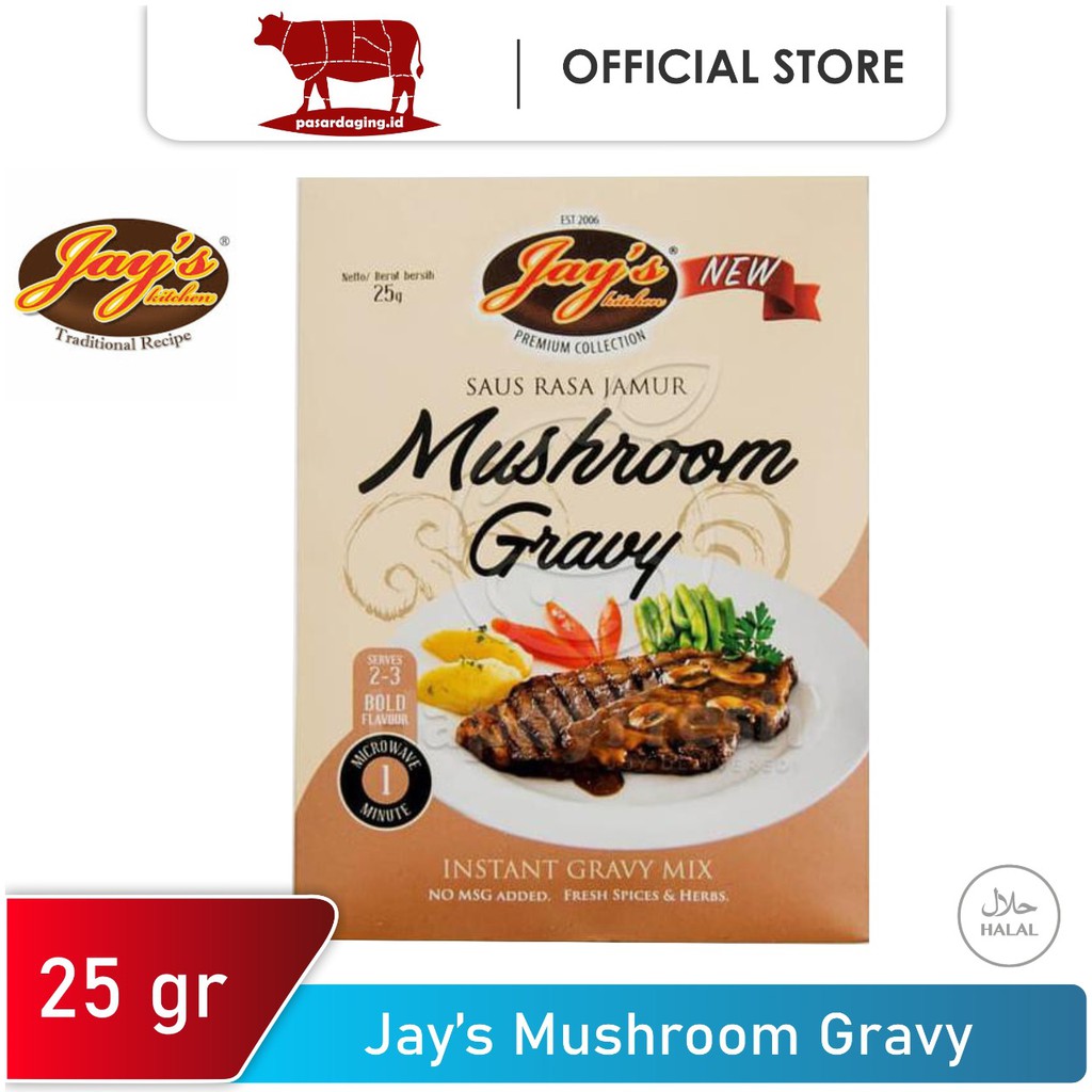 Jual Bumbu steak/ Saos instant Jay's mushroom gravy/ 25 Gram Shopee