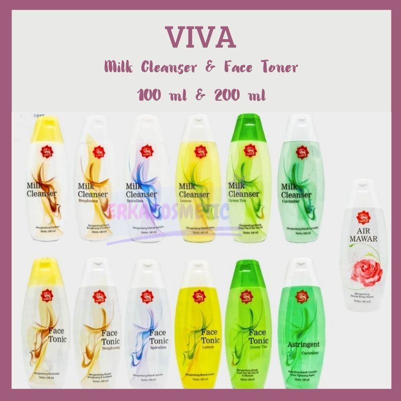 Jual VIVA MILK CLEANSER DAN FACE TONER AIR MAWAR 100 ML 200 ML