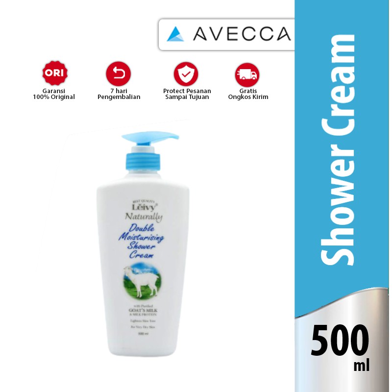 Jual Leivy Naturally Shower Cream Goat Milk 500ml Pump / Sabun Mandi