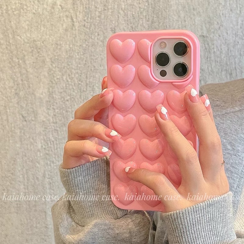 Jual Pastel Pink Heart Case HP Softcase Lucu for iphone XS Max XR 11
