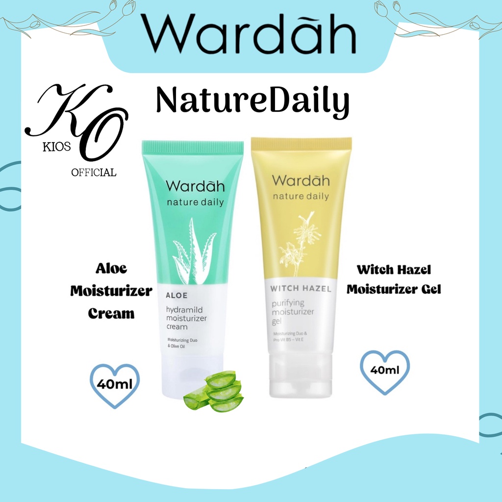 Jual Wardah Nature Daily Aloe Hydramild Moisturizer Cream 40ml & Witch
