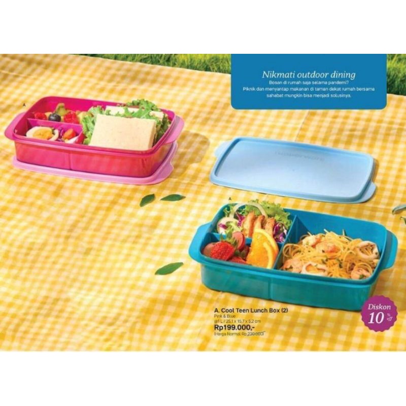 Jual Tempat bekal Tupperware / kotak makan tupperware / Divided Lunch