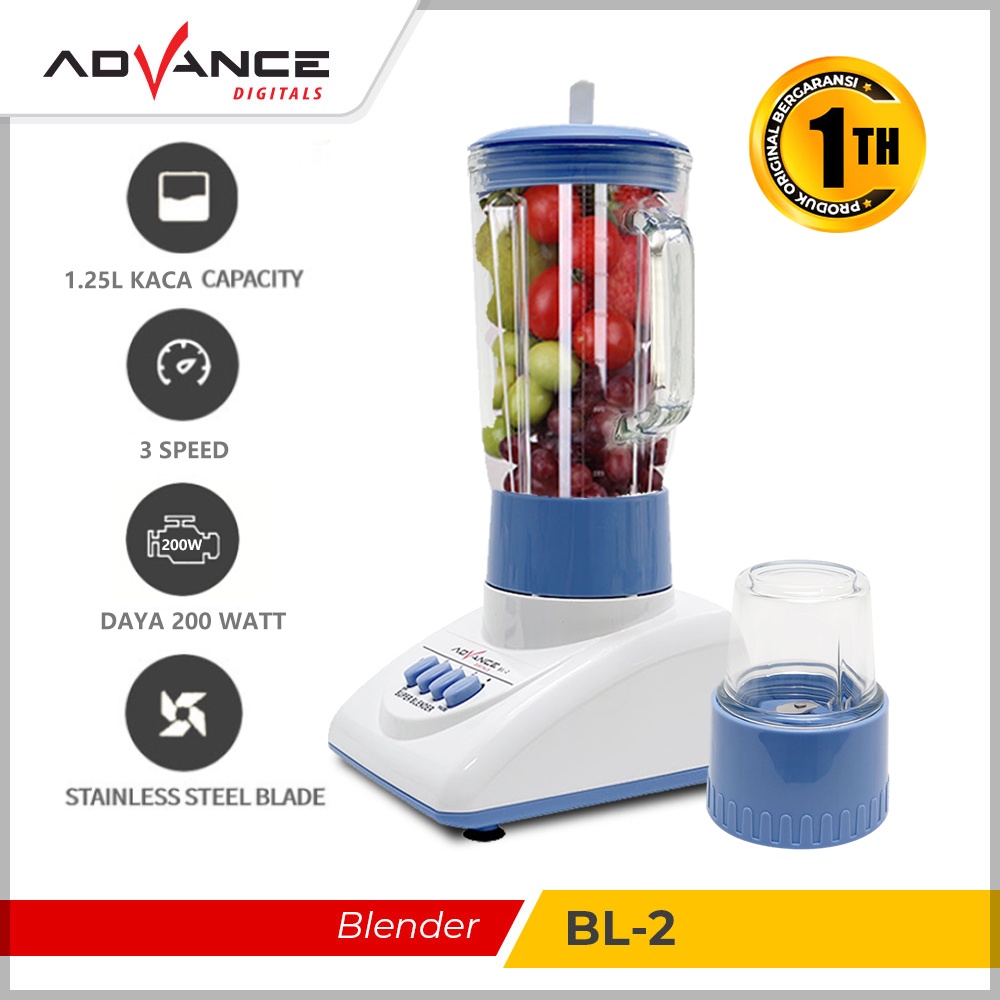 Jual Advance Blender 1.25L MultiFungsi 2in1 Mixer 300W Food Masher BL2