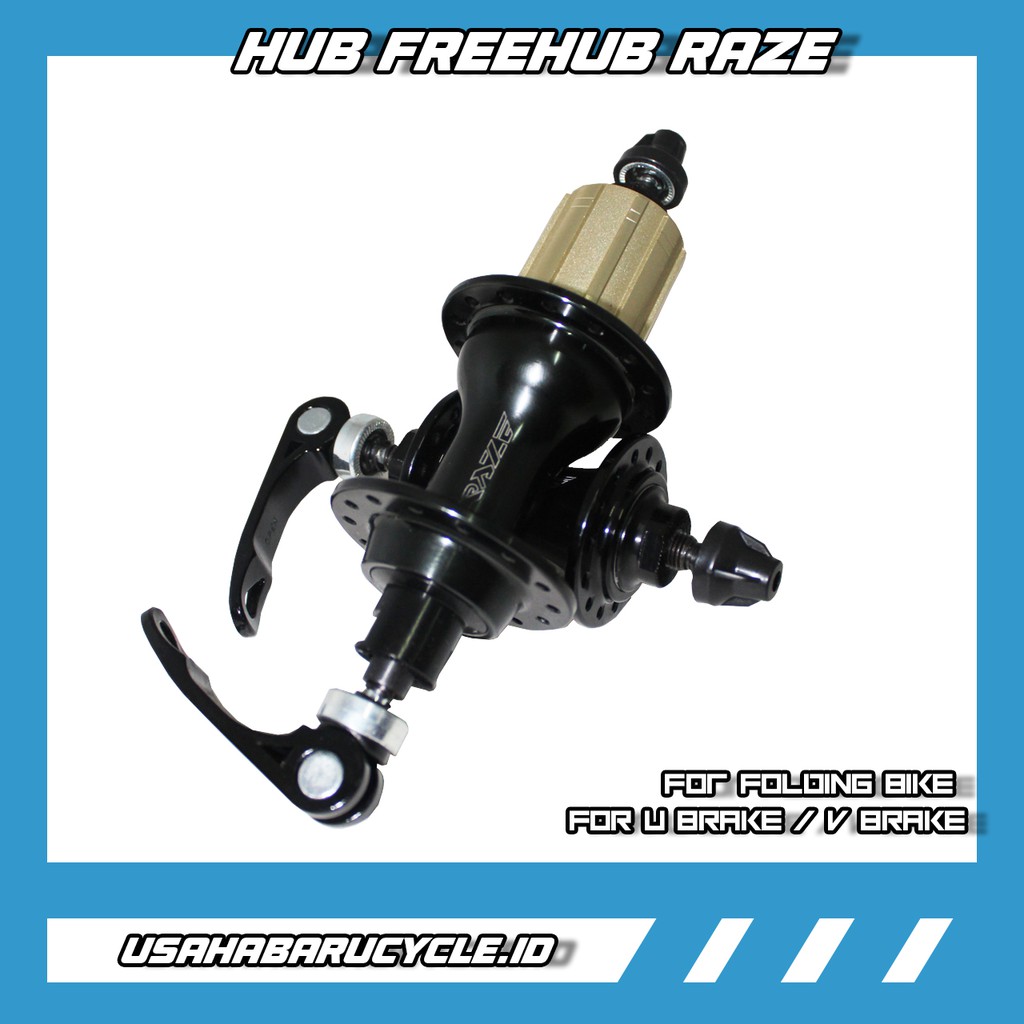 Jual Hub Freehub Raze 28H Folding Bike Quick Release (U/V Brake