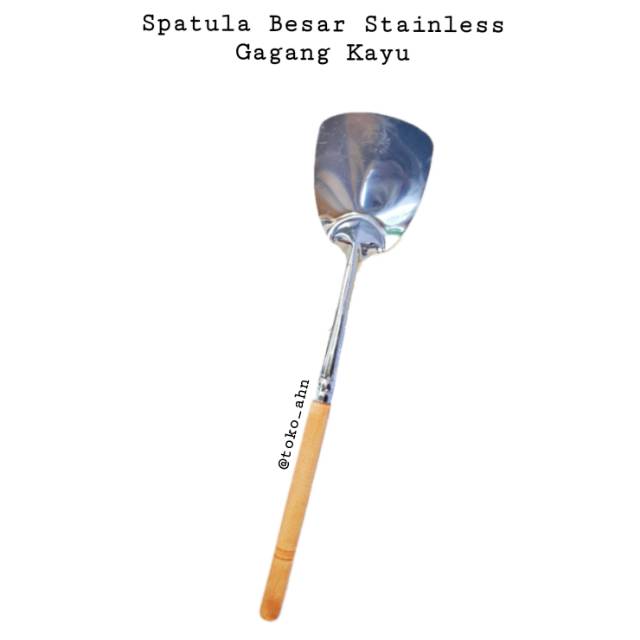 Jual Spatula Besar Stainless Gagang Kayu Shopee Indonesia