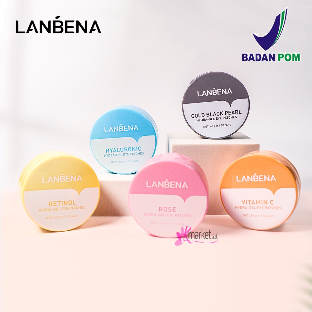 Jual LANBENA Hydra Gel Eye Patches 60Pcs [Hyaluronic Rose Vitamin C