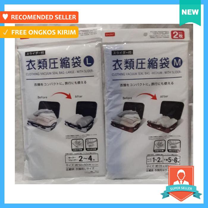 Jual Daiso clothing vacuum seal bag plastik vacum baju untuk travel