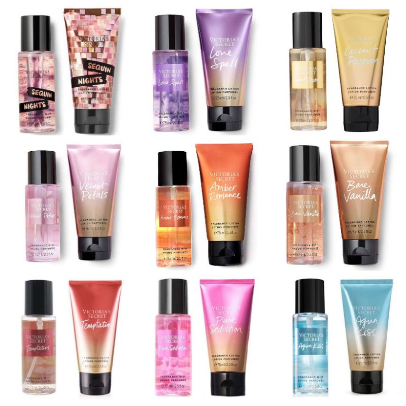 Jual VS Victoria Secret TRAVEL SIZE BODY MIST & BODY LOTION 75 ml