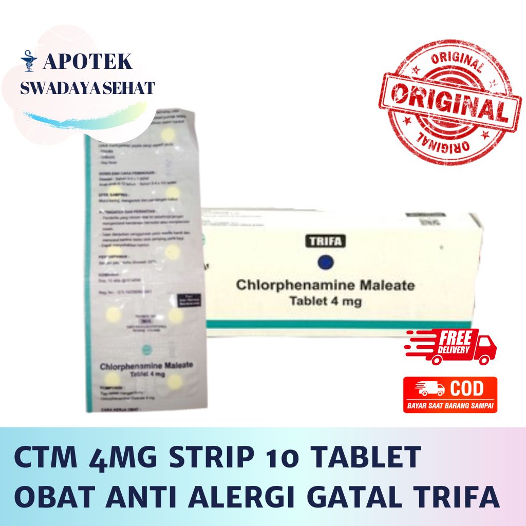 Jual CTM Trifa 4 MG STRIP 10 Tablet Chlorphenamine Maleate Obat