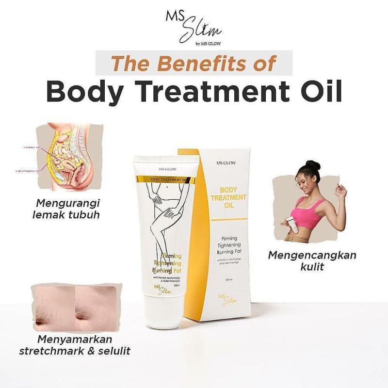 Jual body treatment oil MS GLOW asli original berBPOM BPOM gempol murah