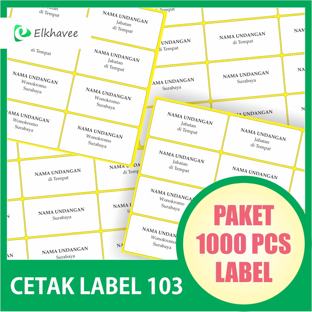 Jual [PAKET 1000 PCS] Cetak / Print Sticker Label Nama Undangan / Label