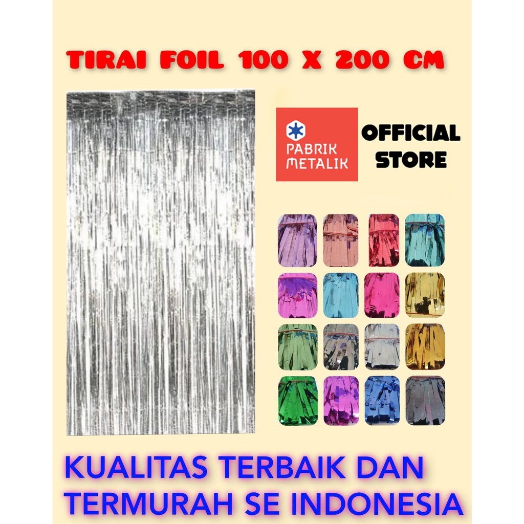 Jual Tirai Foil Metalik / Foil Curtain glossy / Tirai Foil Rumbai /Backdrop Foil Ulang Tahun