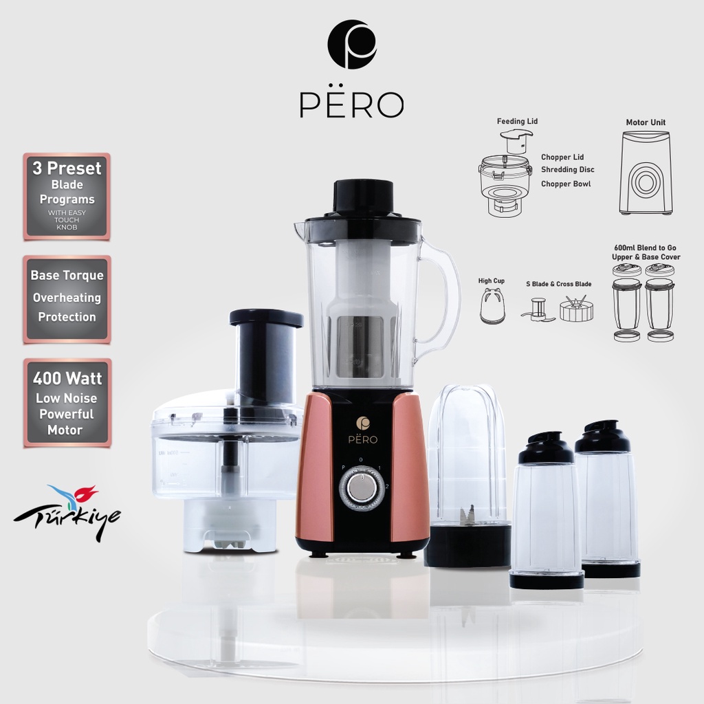 Jual PERO MULTIFUNCTION BLENDER SET OF 17PCS Shopee Indonesia