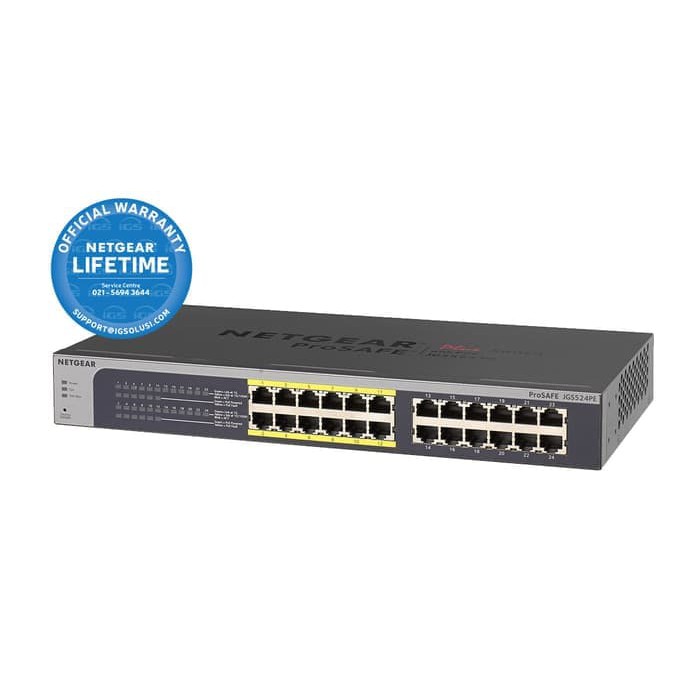 Jual Netgear 24 Port POE SwitchUnmanaged Plus(JGS524PE) LIFE TIME