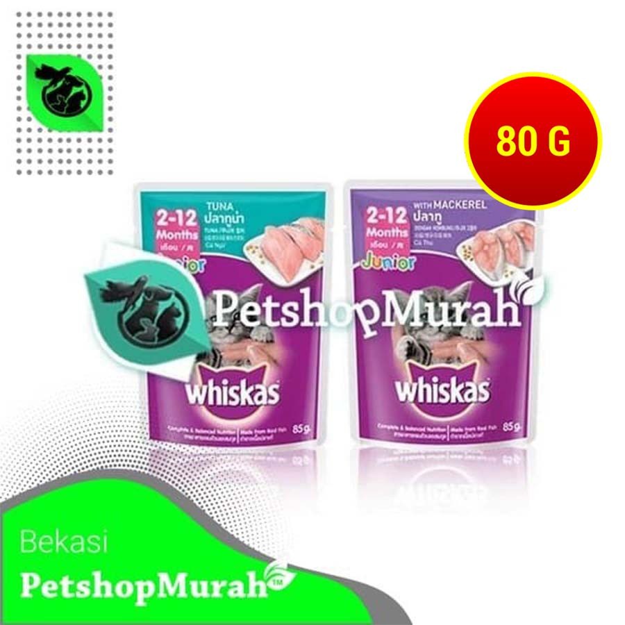Jual Makanan Kucing Basah Whiskas Junior 85gr Sachet Wetfood Pouch 85