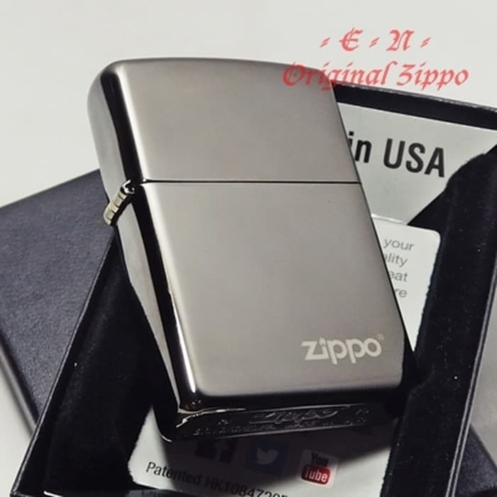 Jual Zippo Classic Black Ice Logo 150ZL Original Lighter Korek Api USA