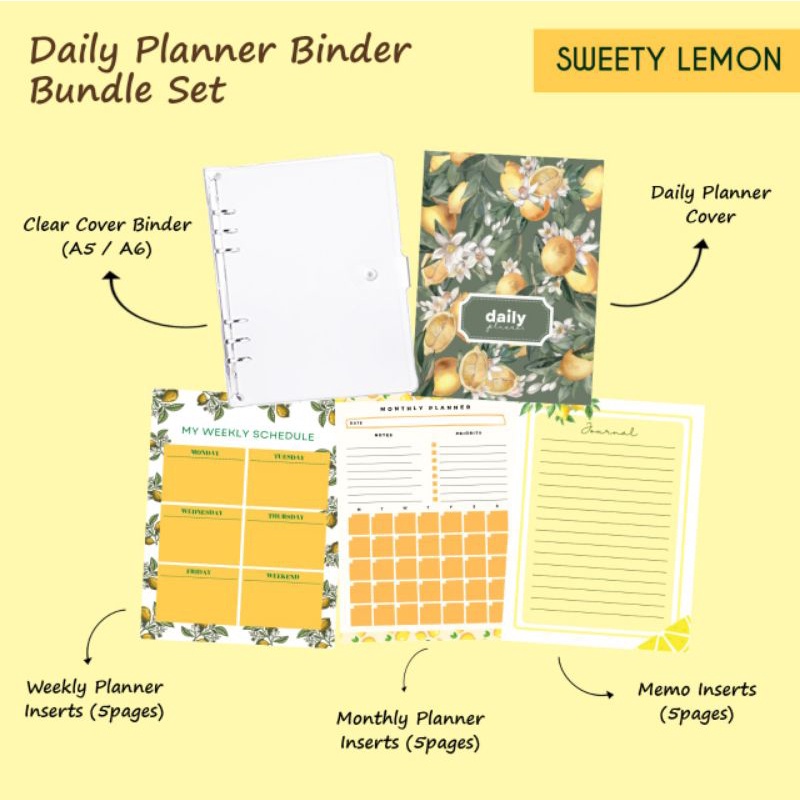 Jual DAILY PLANNER BINDER BUNDLE SET Shopee Indonesia