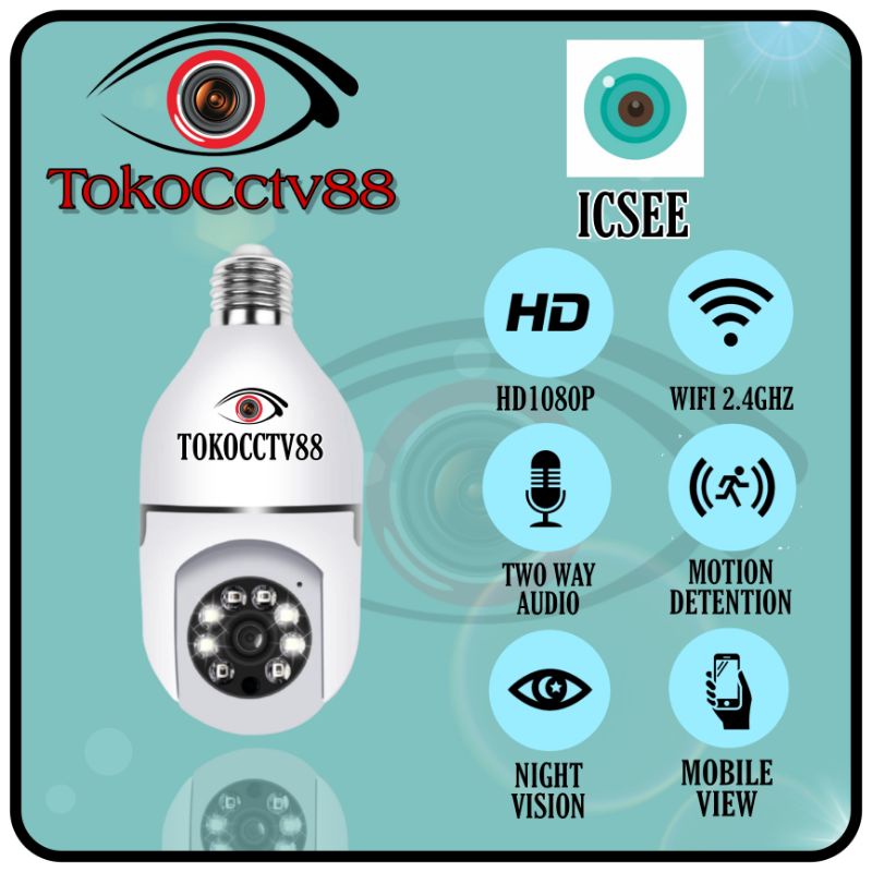 Jual CCTV IP CAMERA BOHLAM WIRELESS 8MP ICSEE PTZ NIGHT VISION FULL HD