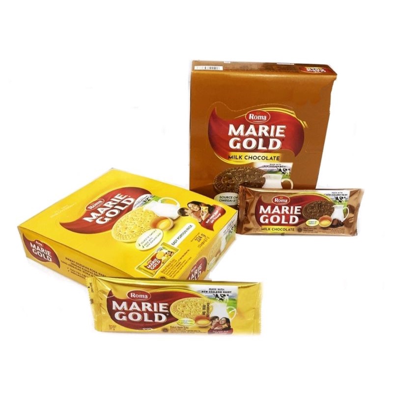 Jual Roma Marie Gold Sachet 1 Box isi 12 / Marie gold coklat Shopee