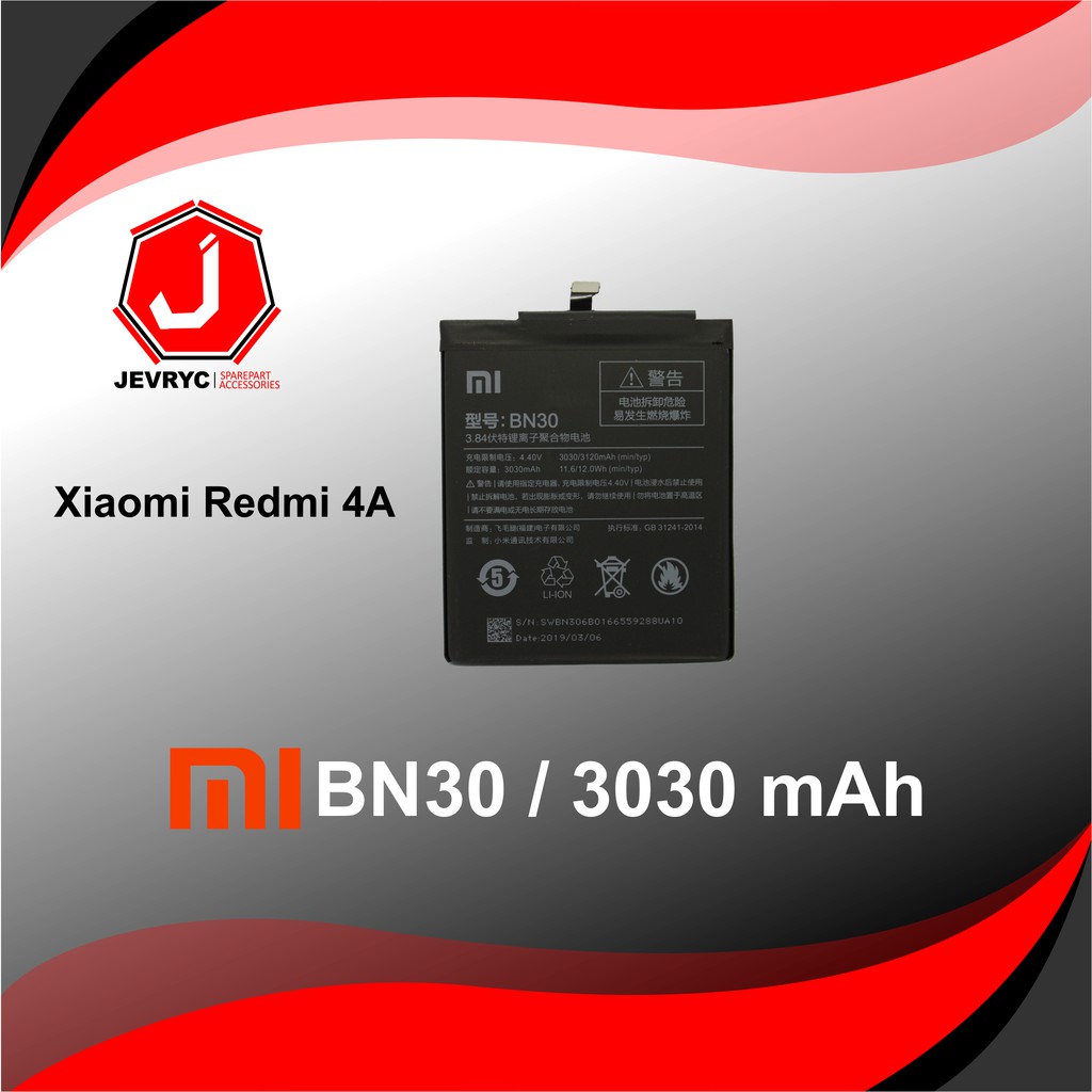 Jual BATERAI XIAOMI REDMI 4A BN30 ORIGINAL Shopee Indonesia
