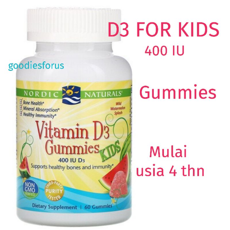 Jual Nordic Naturals Vitamin D3 400 IU gummies mulai usia 4 tahun EXP