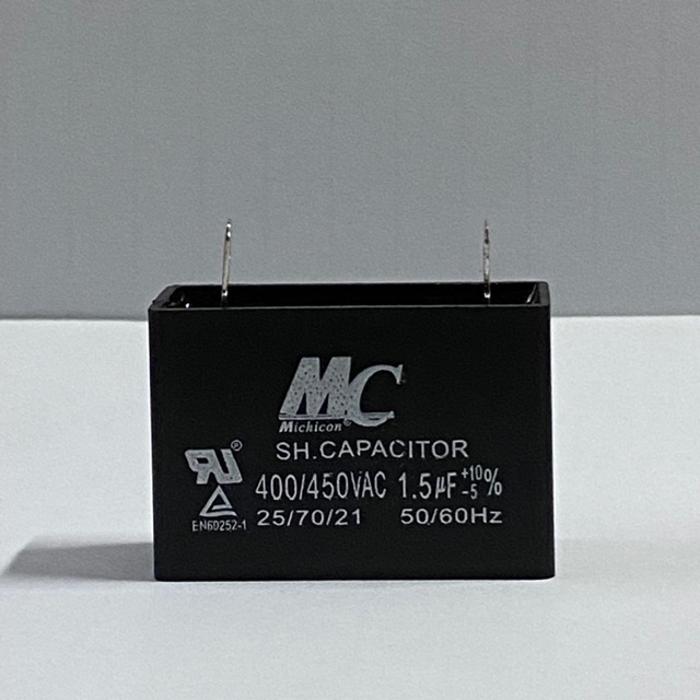 Jual Kapasitor Fan AC 1.5 uf 2 kaki Merek MC Capasitor Kipas Indoor