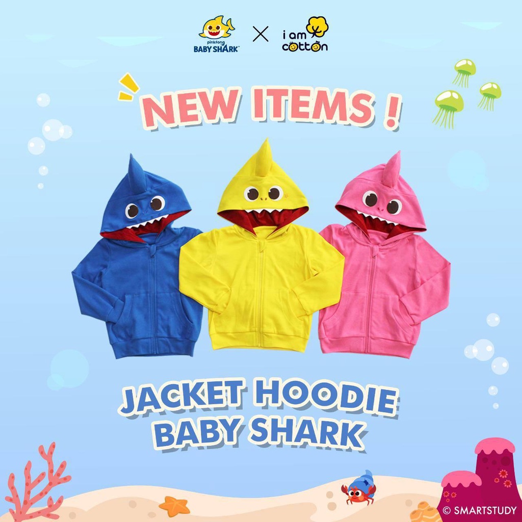 Jual I am Cotton Jacket Hoodie Baby Shark Jacket Anak Baby Shark