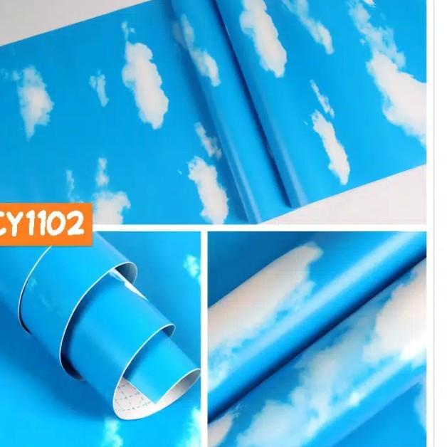 Jual Wallpaper Sticker Dinding Awan Biru Langit Ukuran 45 CM x 10 M